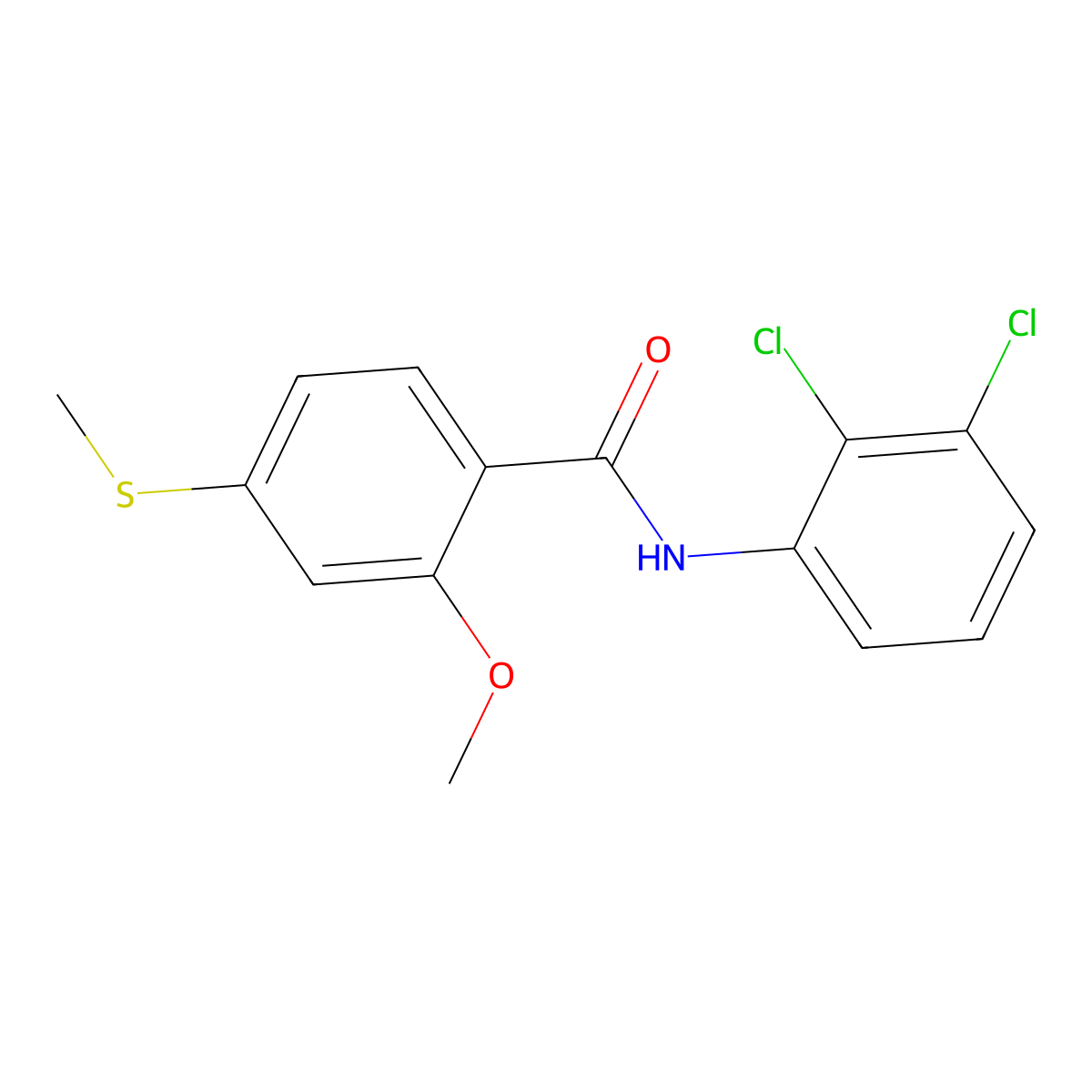 N-(2,3-dichlorophenyl)-2-methoxy-4-(methylsulfanyl)benzamide molecular structure, CAS 349575-89-9