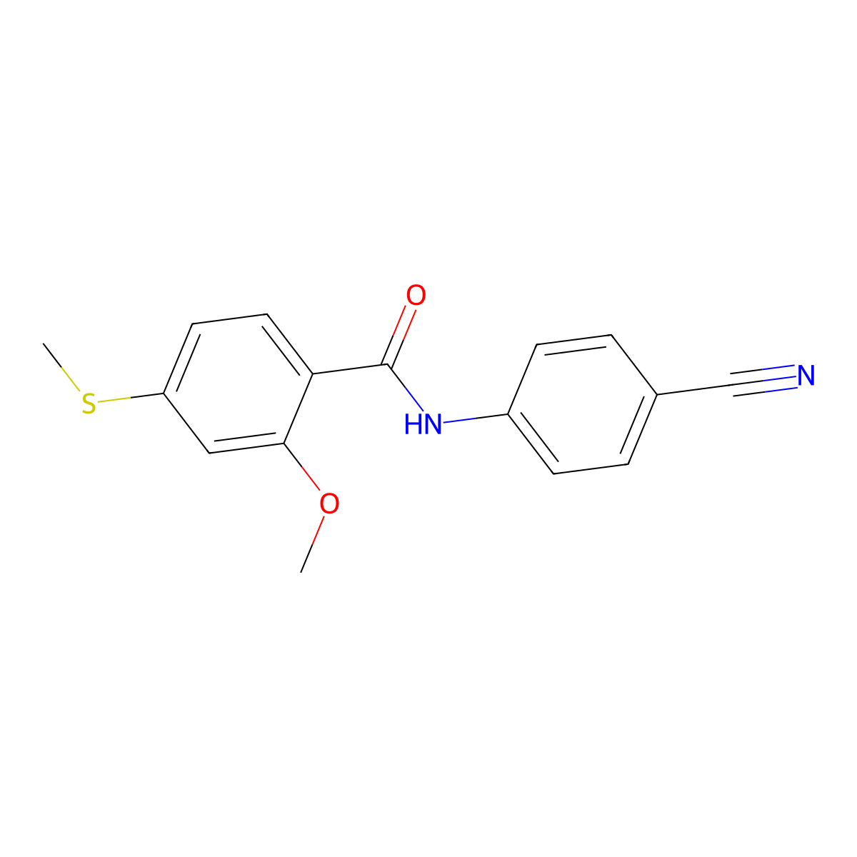 N-(4-cyanophenyl)-2-methoxy-4-(methylsulfanyl)benzamide molecular structure, CAS 349575-94-6