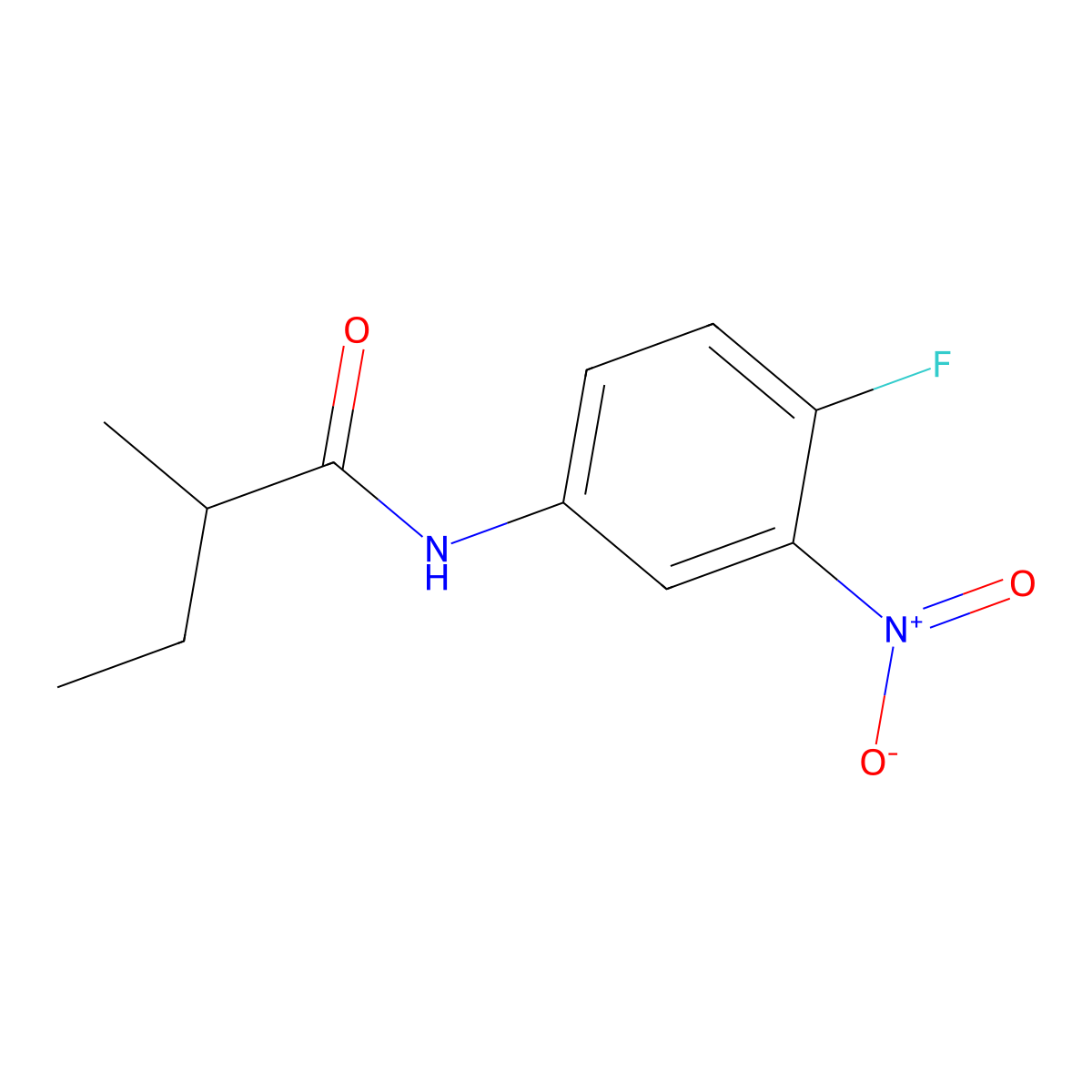 N-(4-fluoro-3-nitrophenyl)-2-methylbutanamide molecular structure, CAS 349576-66-5