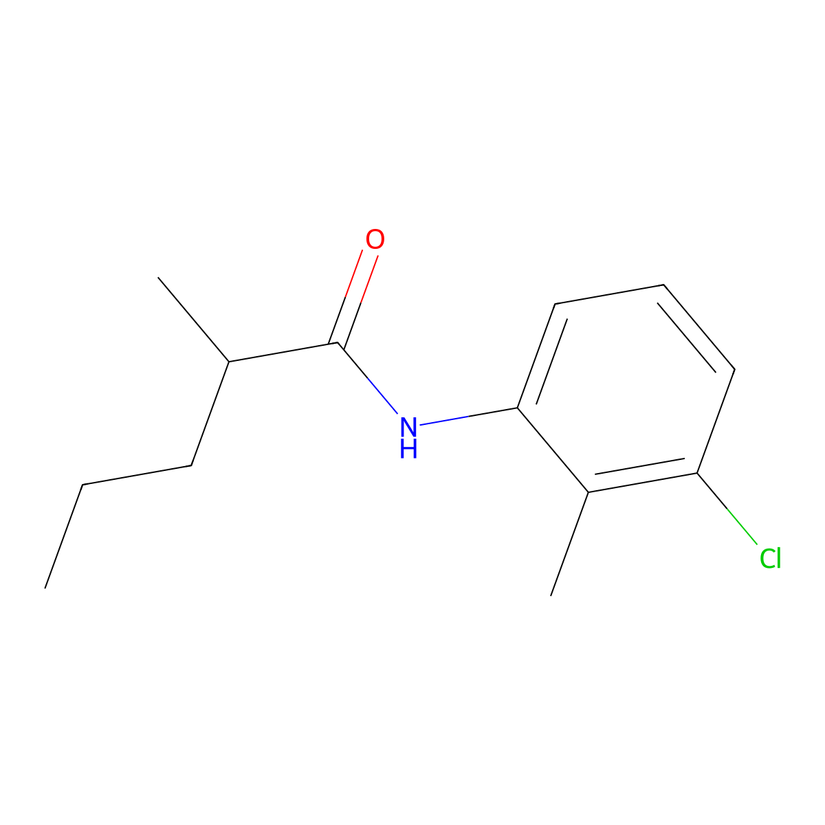 N-(3-chloro-2-methylphenyl)-2-methylpentanamide molecular structure, CAS 349578-69-4