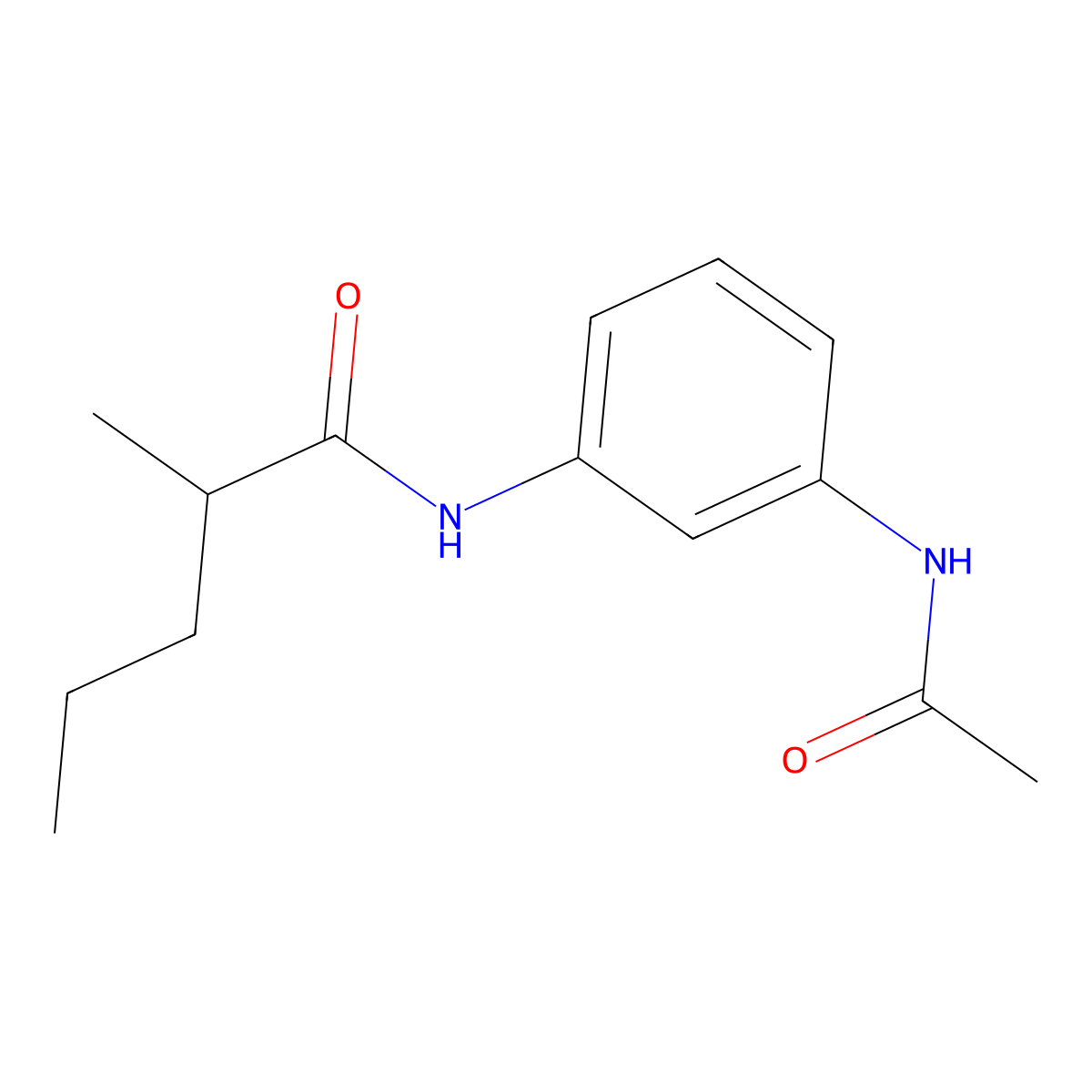 N-(3-acetamidophenyl)-2-methylpentanamide molecular structure, CAS 349578-74-1