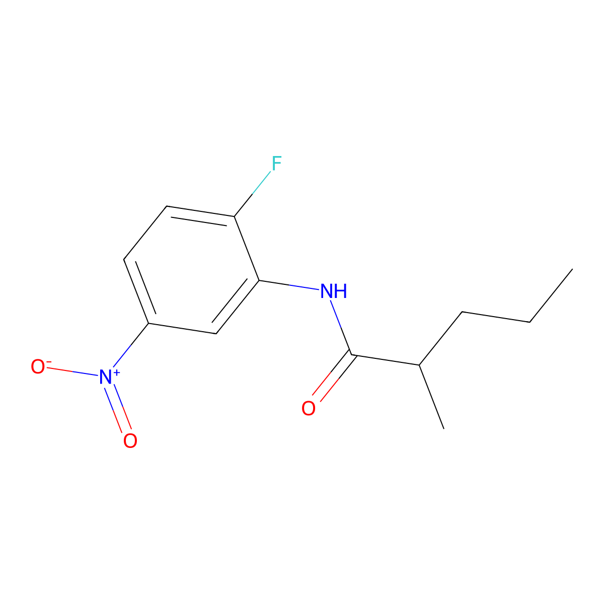 N-(2-fluoro-5-nitrophenyl)-2-methylpentanamide molecular structure, CAS 349578-75-2
