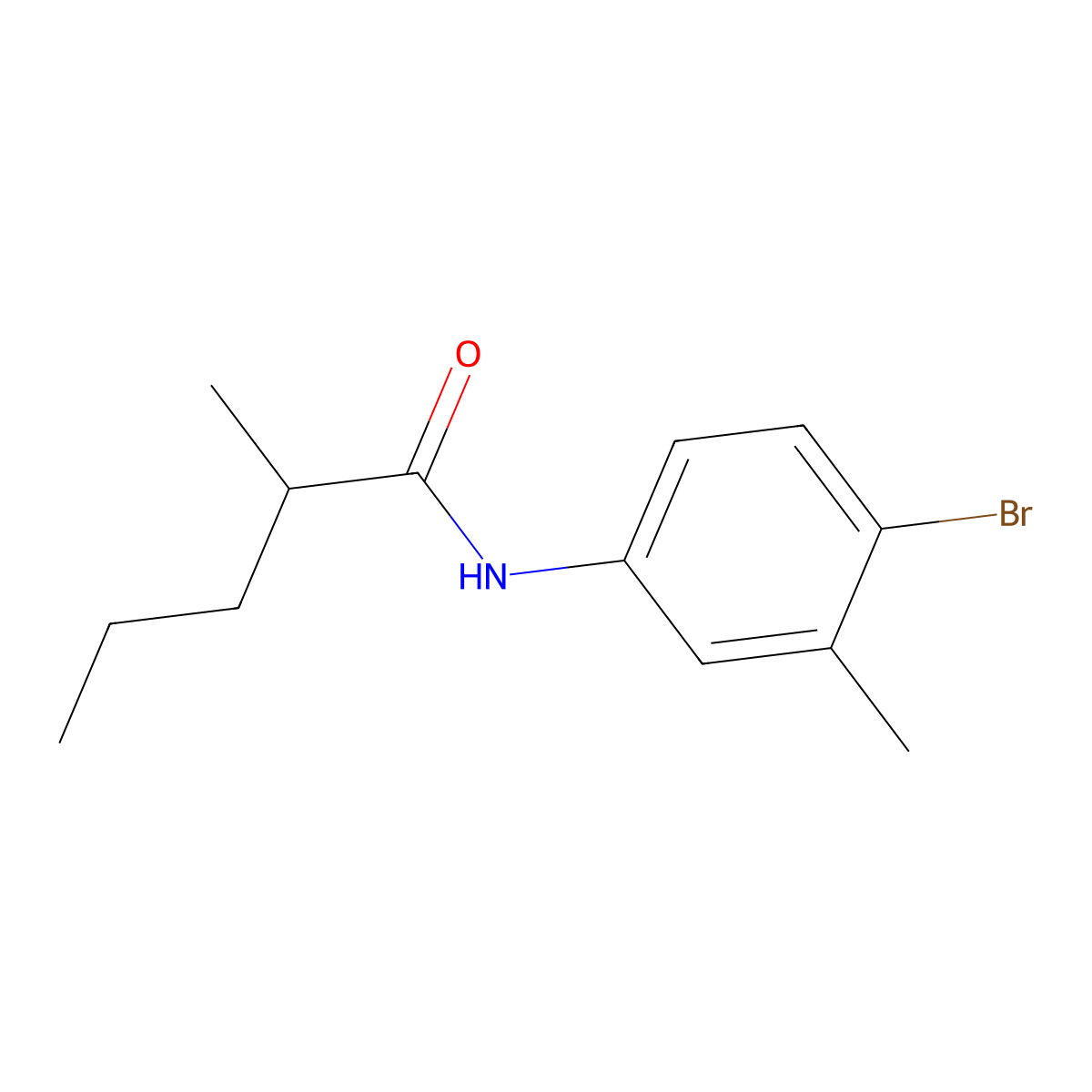 N-(4-bromo-3-methylphenyl)-2-methylpentanamide molecular structure, CAS 349578-83-2