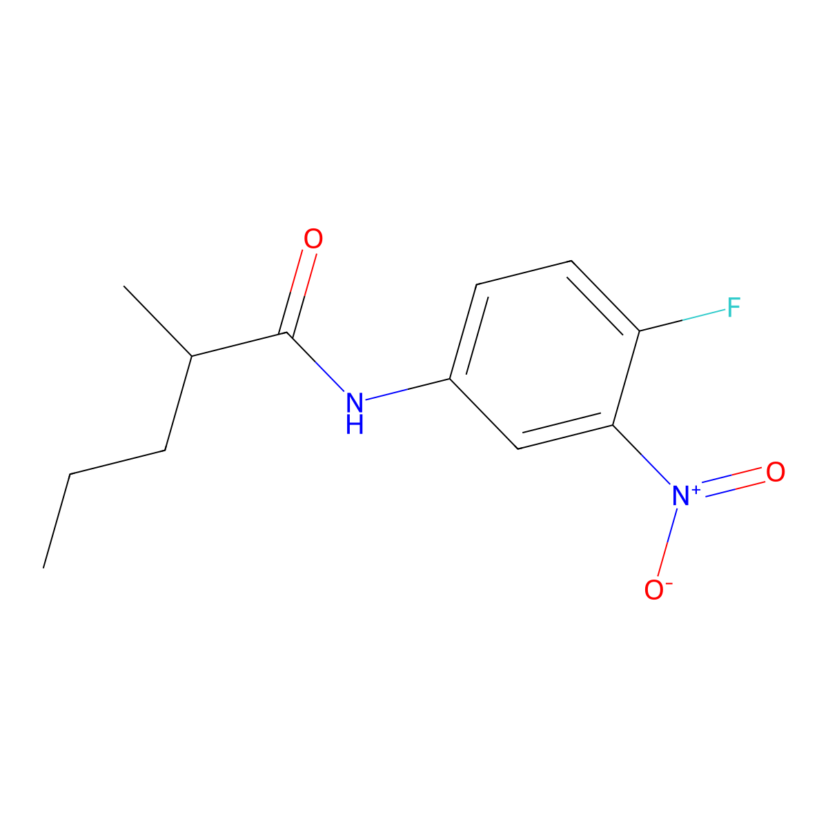 N-(4-fluoro-3-nitrophenyl)-2-methylpentanamide molecular structure, CAS 349578-87-6