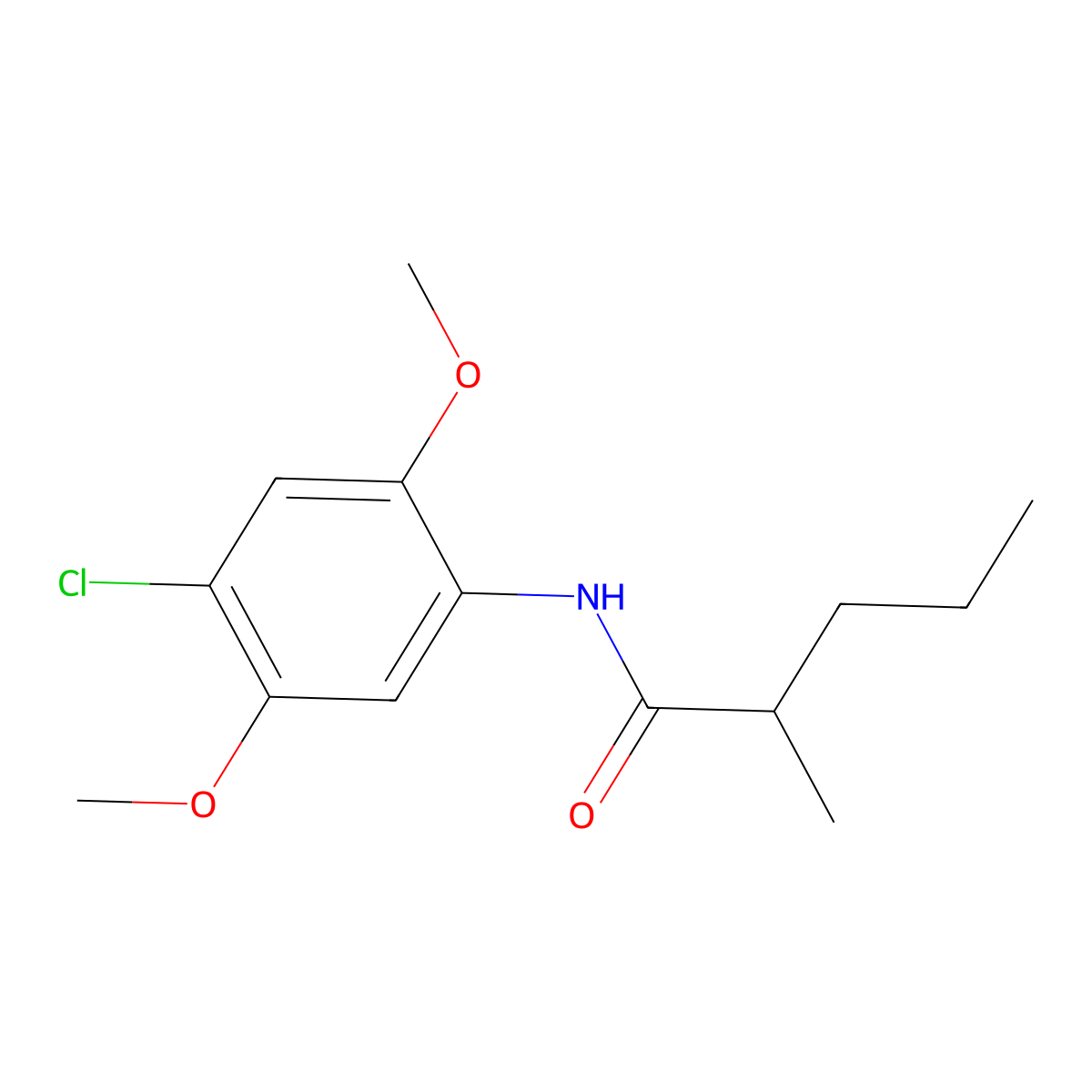 N-(4-chloro-2,5-dimethoxyphenyl)-2-methylpentanamide molecular structure, CAS 349579-00-6