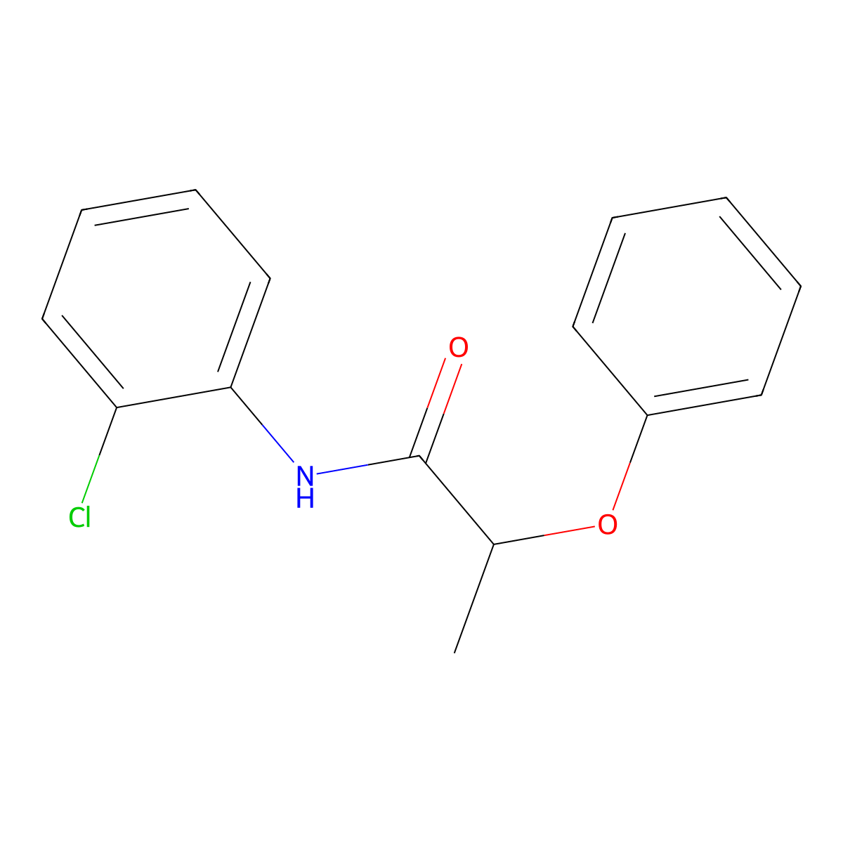 N-(2-chlorophenyl)-2-phenoxypropanamide molecular structure, CAS 349579-37-9