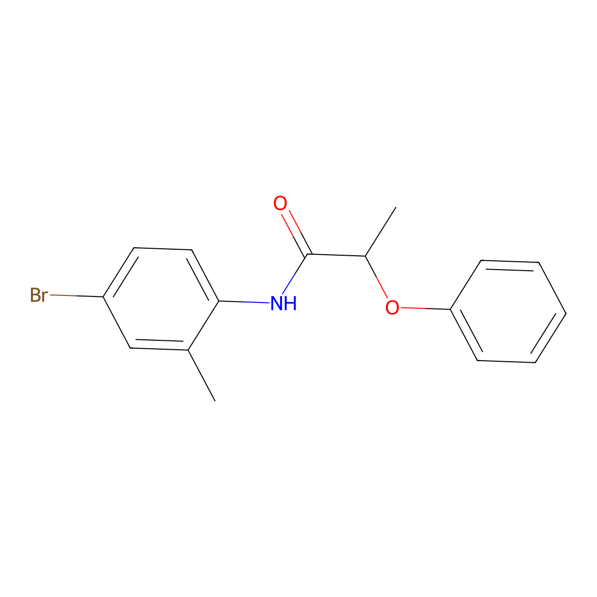N-(4-bromo-2-methylphenyl)-2-phenoxypropanamide molecular structure, CAS 349579-39-1