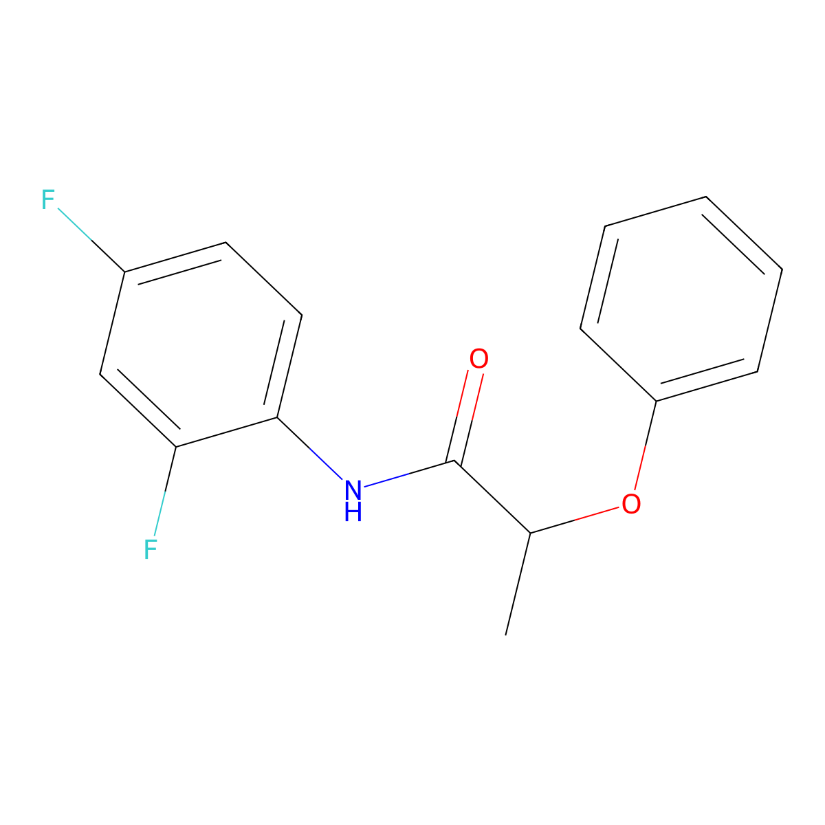 N-(2,4-difluorophenyl)-2-phenoxypropanamide molecular structure, CAS 349579-40-4