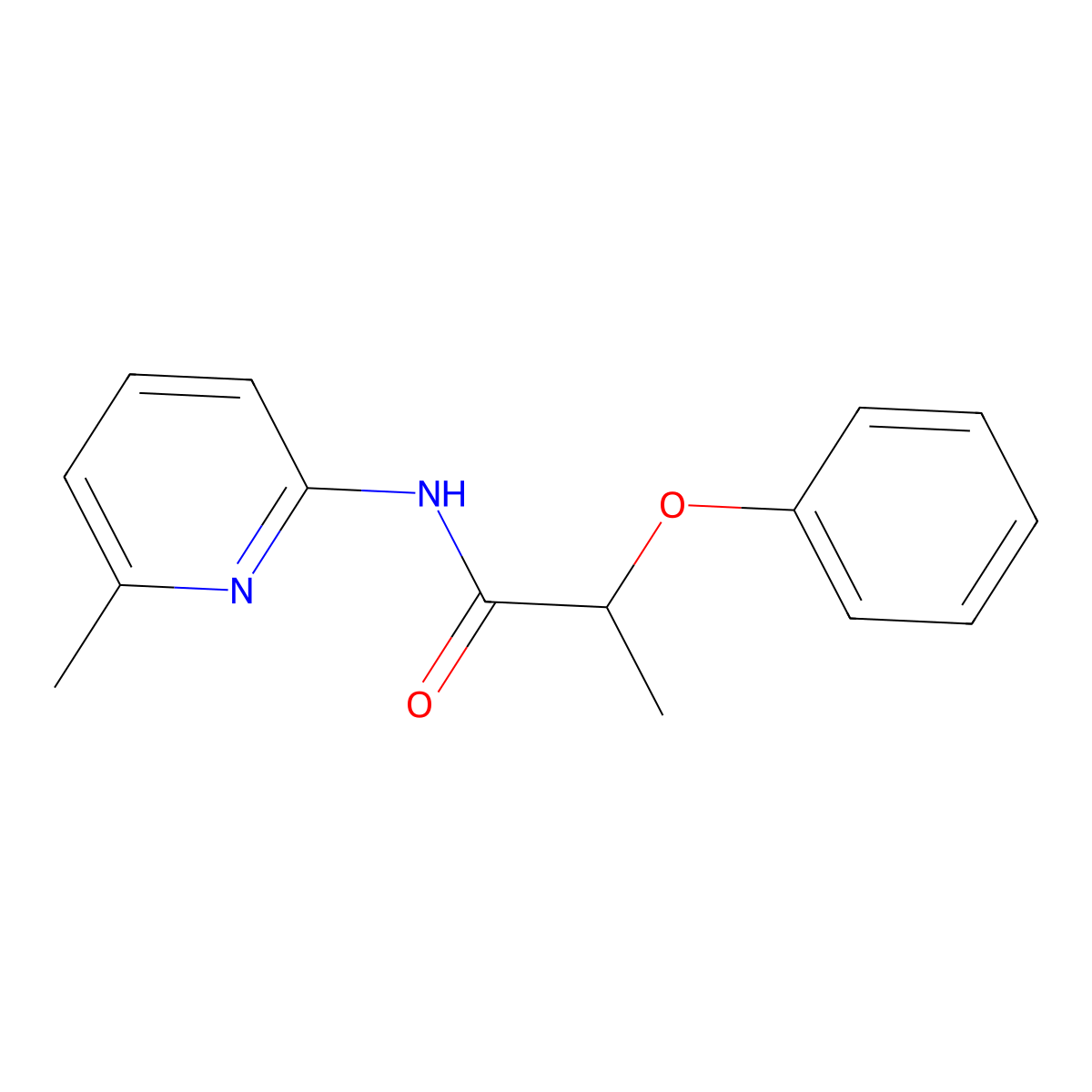 N-(6-methylpyridin-2-yl)-2-phenoxypropanamide molecular structure, CAS 349579-41-5