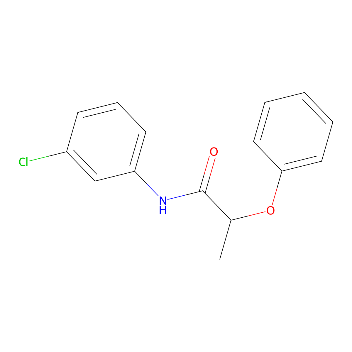 N-(3-chlorophenyl)-2-phenoxypropanamide molecular structure, CAS 349579-42-6