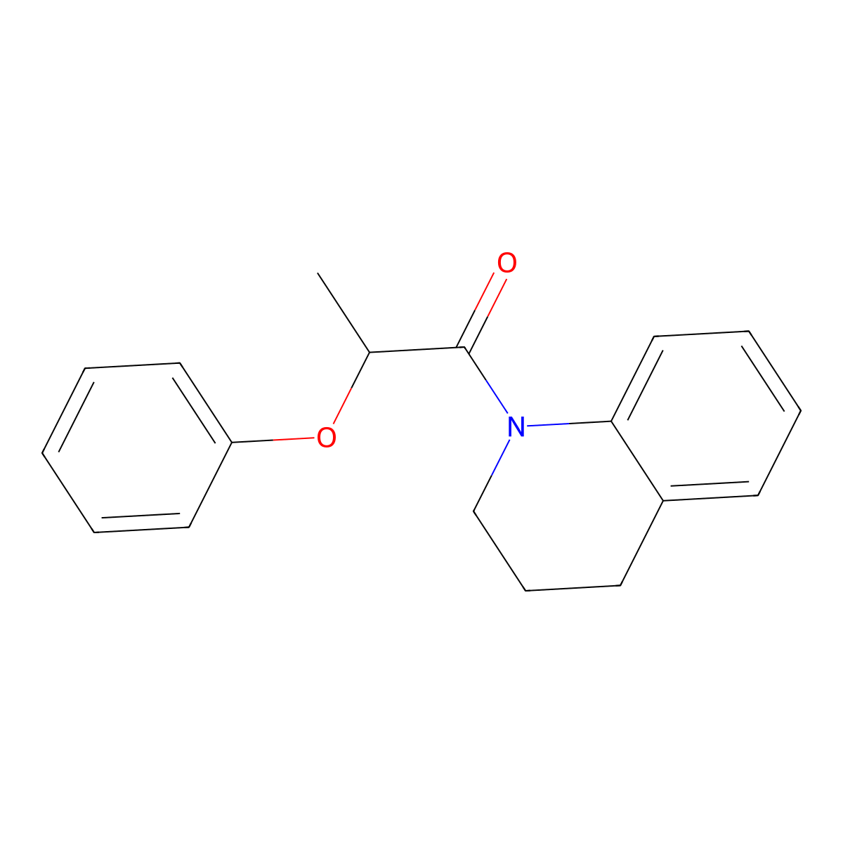 1-(3,4-dihydro-2H-quinolin-1-yl)-2-phenoxypropan-1-one molecular structure, CAS 349579-43-7