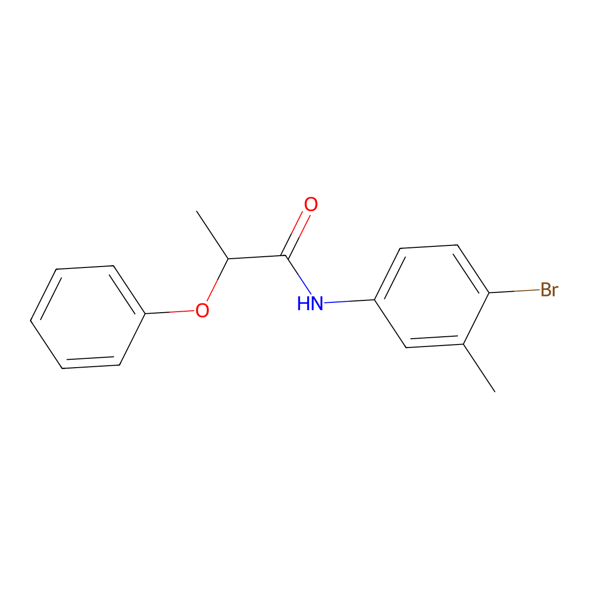 N-(4-bromo-3-methylphenyl)-2-phenoxypropanamide molecular structure, CAS 349579-47-1