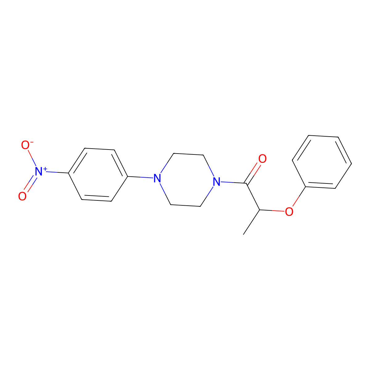 1-[4-(4-Nitrophenyl)piperazin-1-yl]-2-phenoxypropan-1-one molecular structure, CAS 349579-50-6