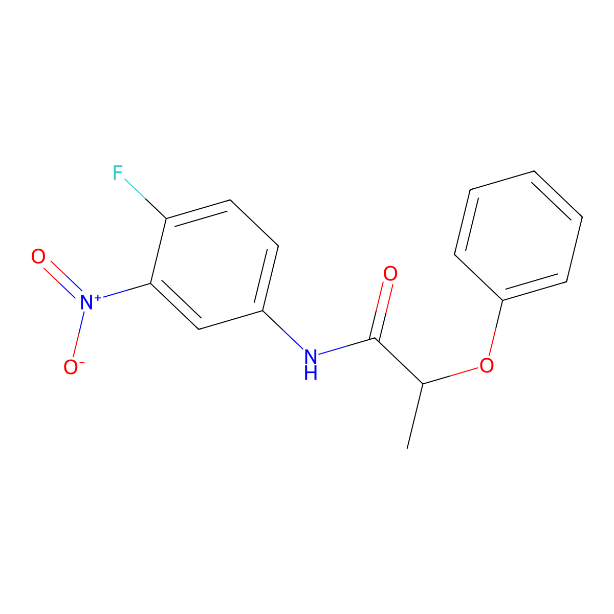 N-(4-fluoro-3-nitrophenyl)-2-phenoxypropanamide molecular structure, CAS 349579-51-7