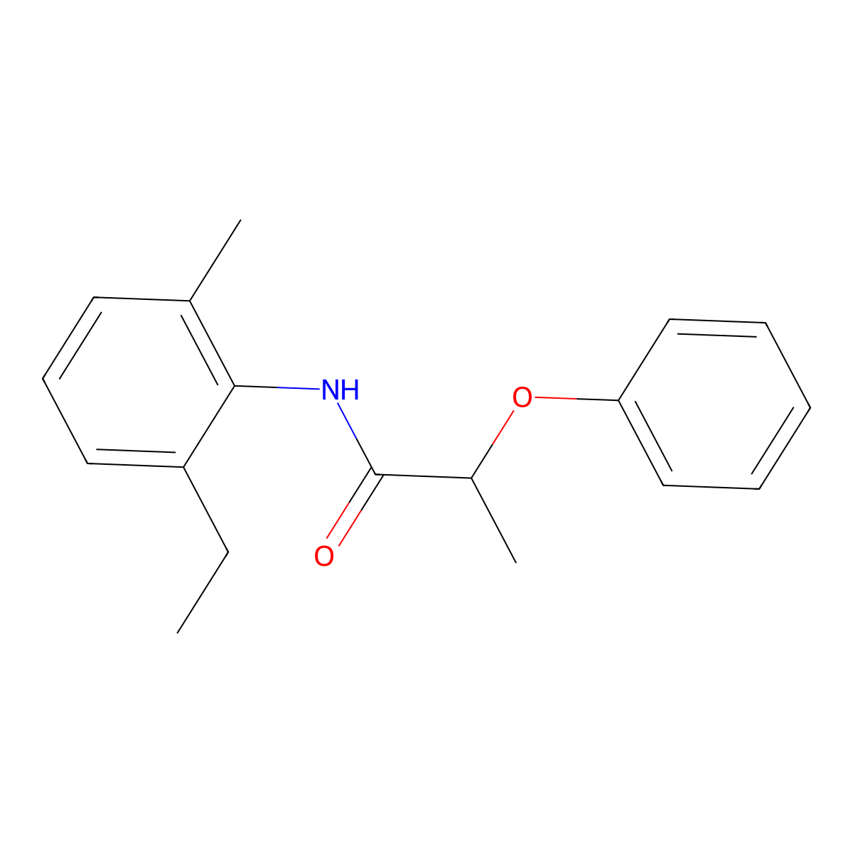 N-(2-ethyl-6-methylphenyl)-2-phenoxypropanamide molecular structure, CAS 349579-53-9