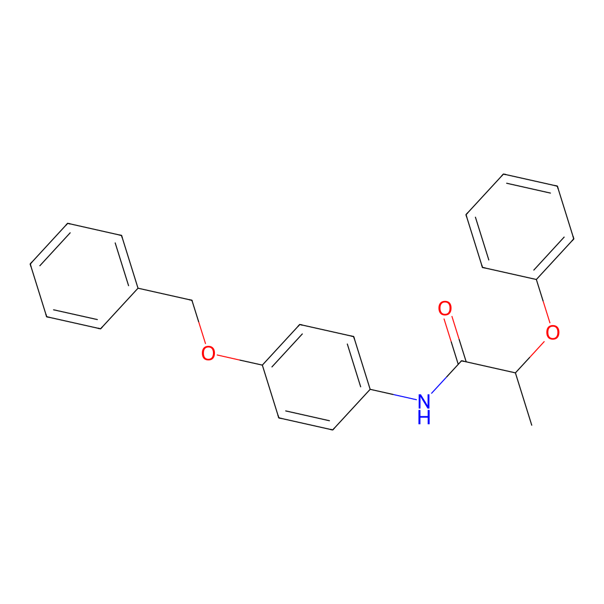 2-phenoxy-N-(4-phenylmethoxyphenyl)propanamide molecular structure, CAS 349579-55-1