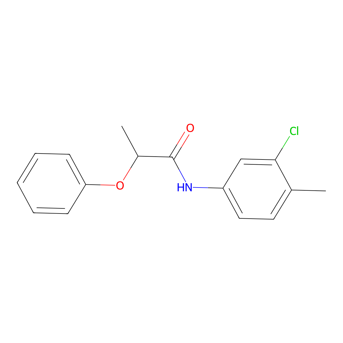 N-(3-chloro-4-methylphenyl)-2-phenoxypropanamide molecular structure, CAS 349579-60-8