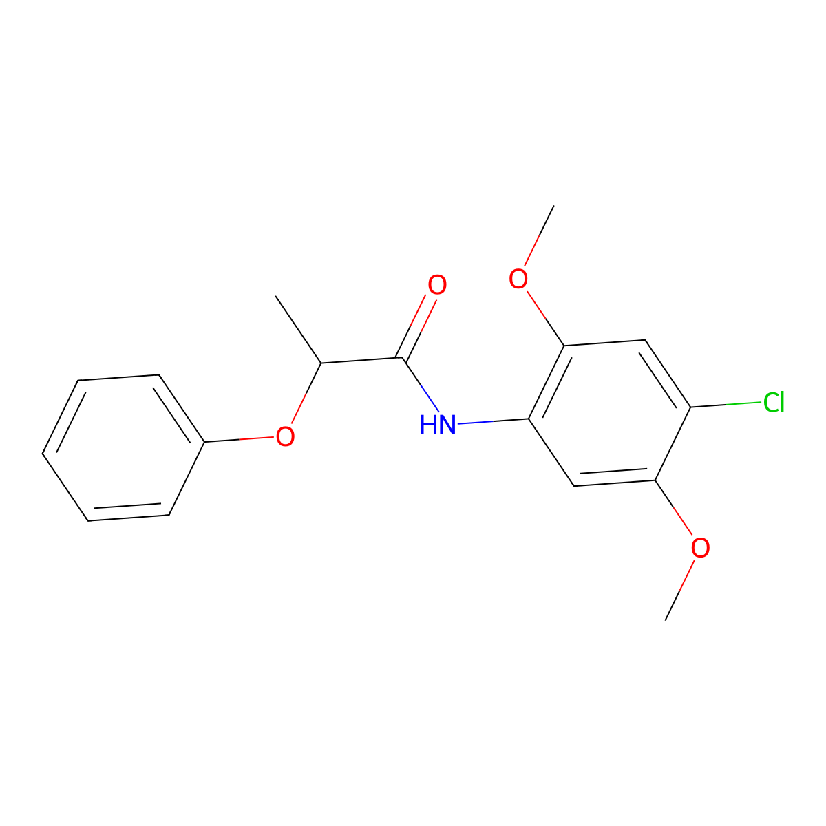 N-(4-chloro-2,5-dimethoxyphenyl)-2-phenoxypropanamide molecular structure, CAS 349579-65-3