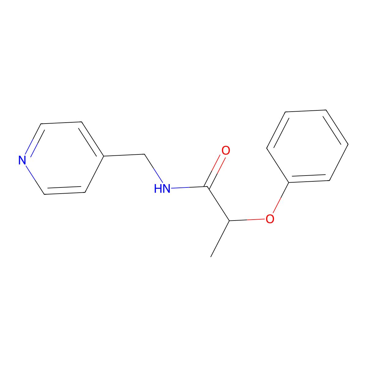 2-phenoxy-N-(pyridin-4-ylmethyl)propanamide molecular structure, CAS 349579-72-2