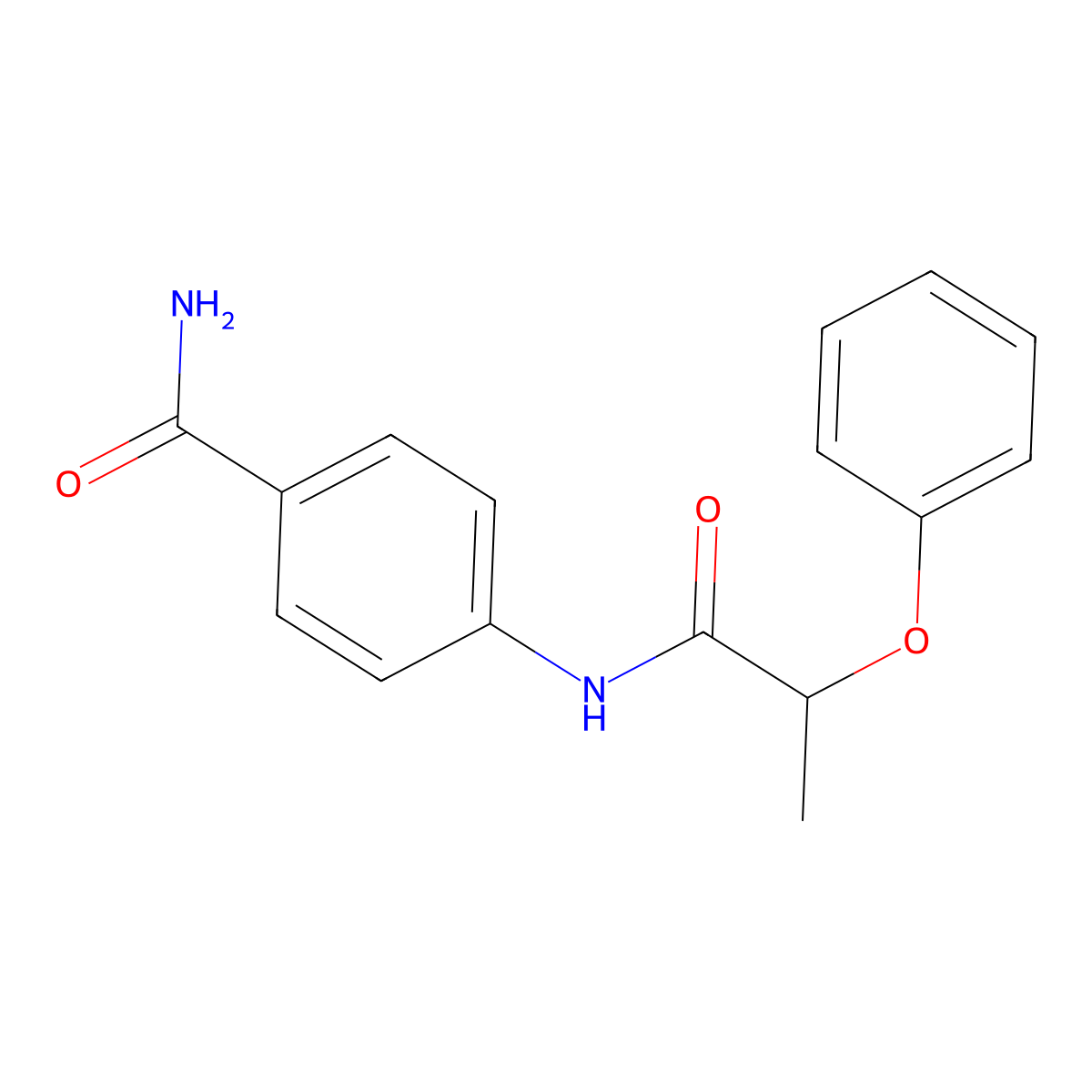 4-(2-Phenoxypropanoylamino)benzamide molecular structure, CAS 349579-74-4