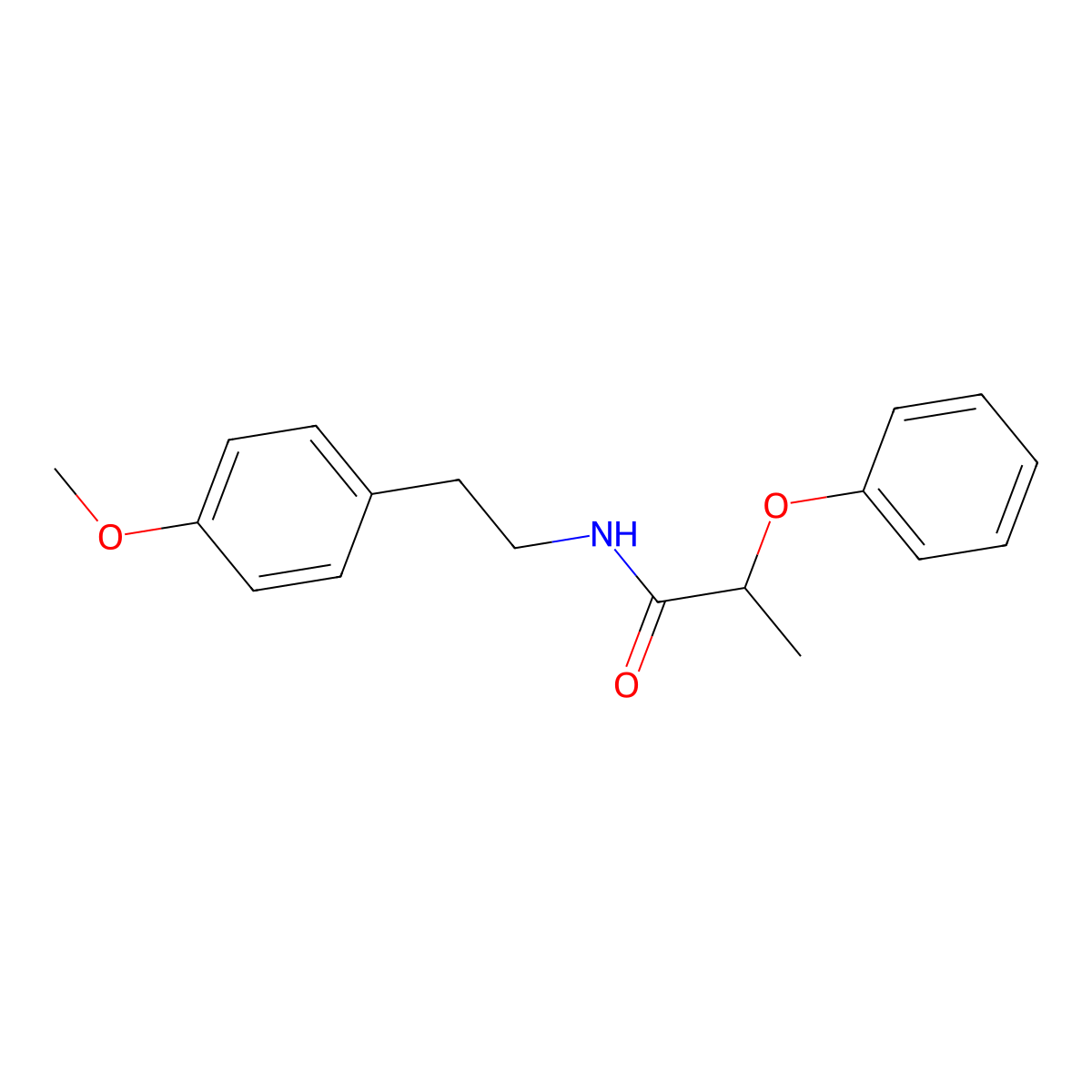 N-[2-(4-methoxyphenyl)ethyl]-2-phenoxypropanamide molecular structure, CAS 349579-79-9