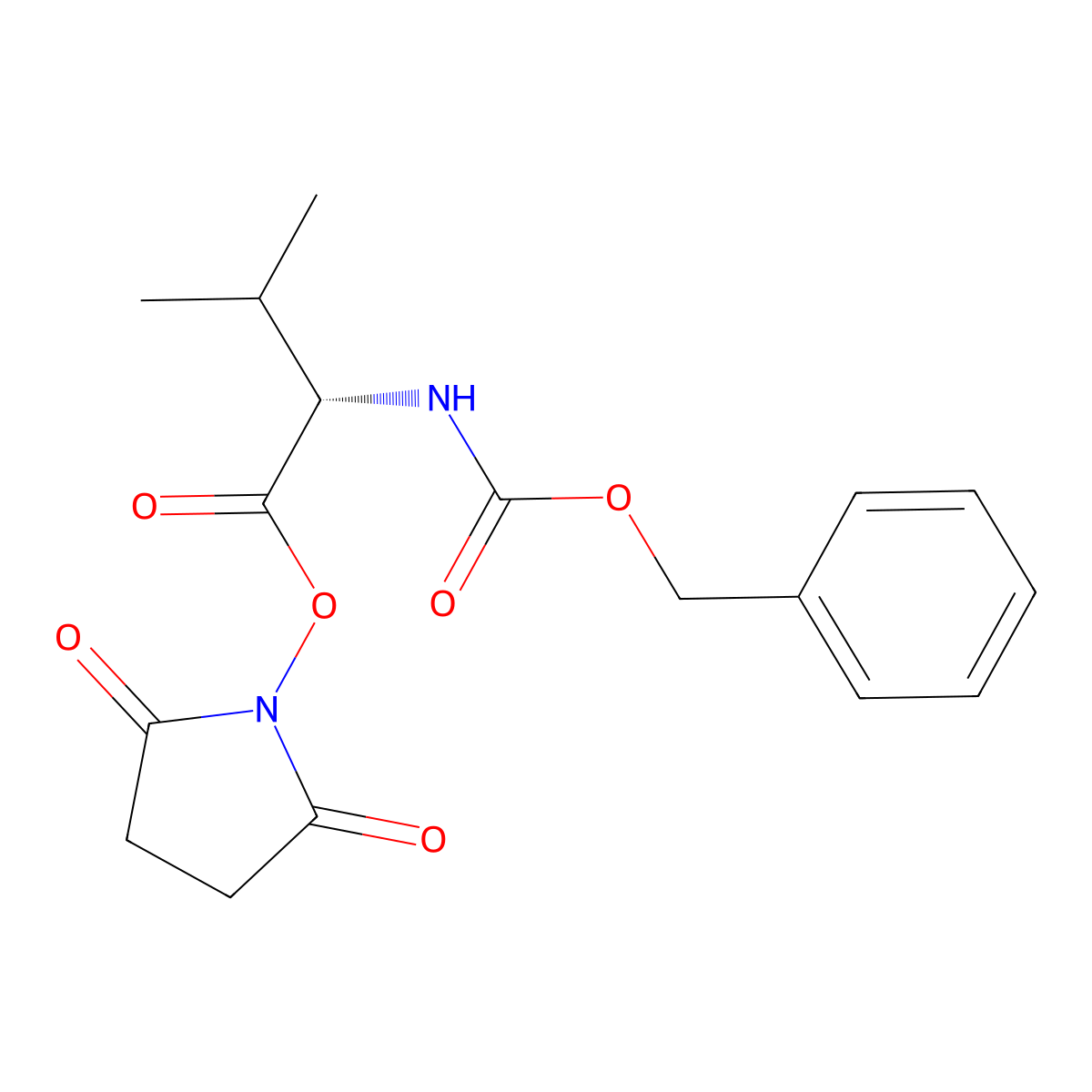 L-Valine, N-((phenylmethoxy)carbonyl)-, 2,5-dioxo-1-pyrrolidinyl ester molecular structure, CAS 3496-11-5