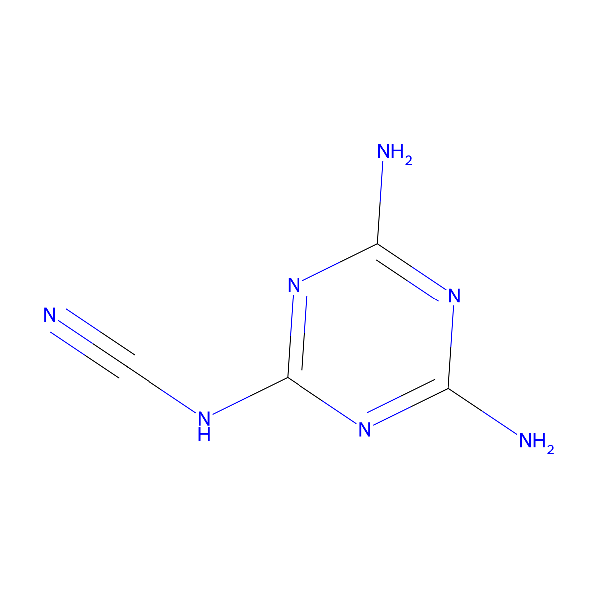 Cyanomelamine molecular structure, CAS 3496-98-8