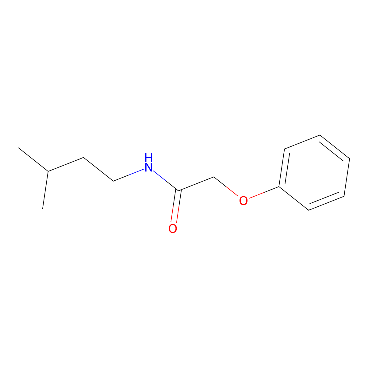 N-(3-methylbutyl)-2-phenoxyacetamide molecular structure, CAS 349610-65-7