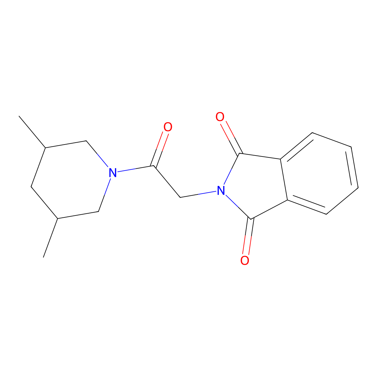 2-[2-(3,5-Dimethylpiperidin-1-yl)-2-oxoethyl]isoindole-1,3-dione molecular structure, CAS 349610-68-0