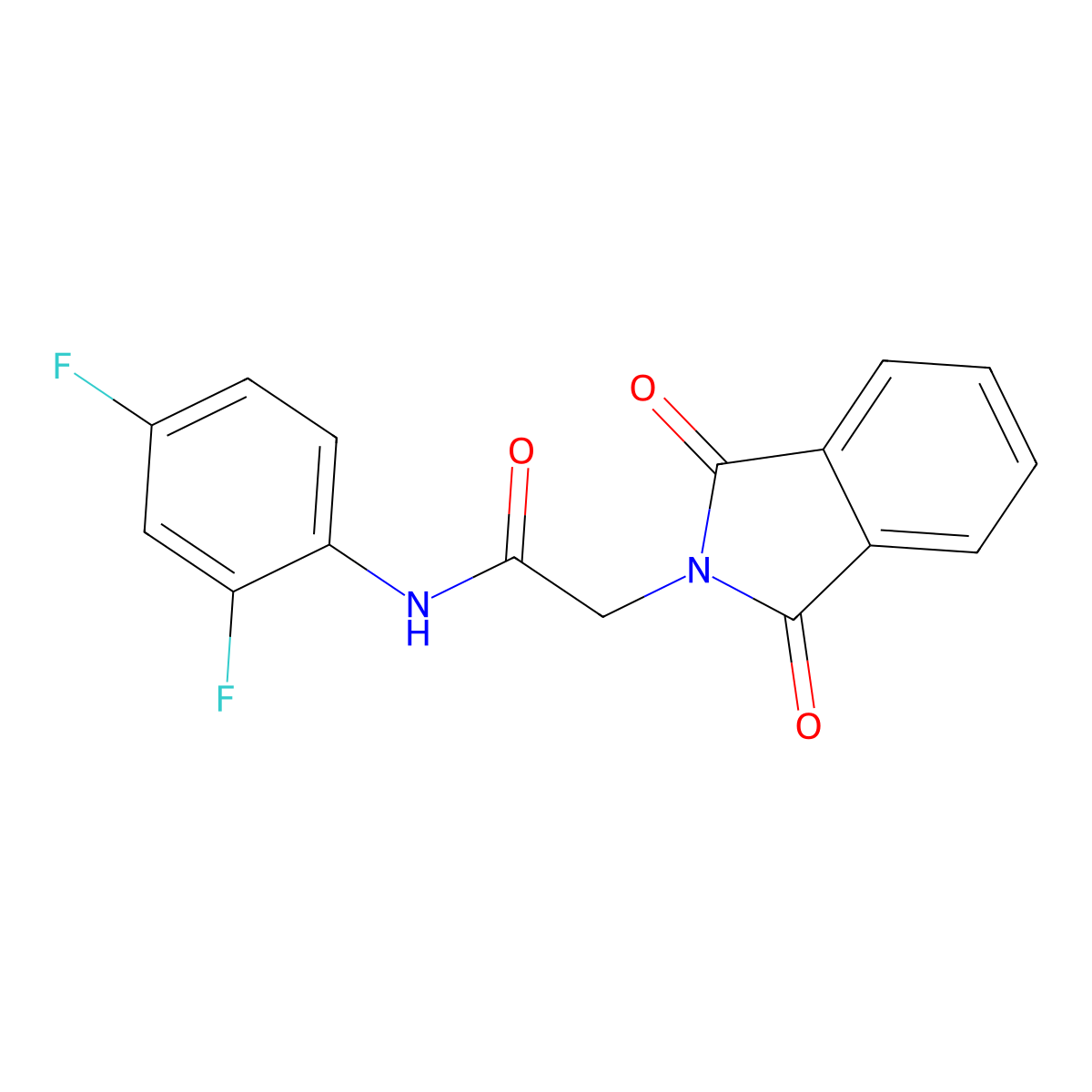 N-(2,4-difluorophenyl)-2-(1,3-dioxoisoindol-2-yl)acetamide molecular structure, CAS 349611-10-5