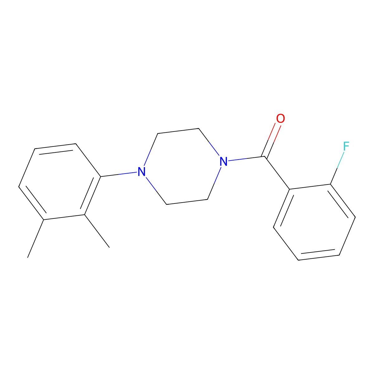 [4-(2,3-Dimethylphenyl)piperazin-1-yl]-(2-fluorophenyl)methanone molecular structure, CAS 349612-16-4