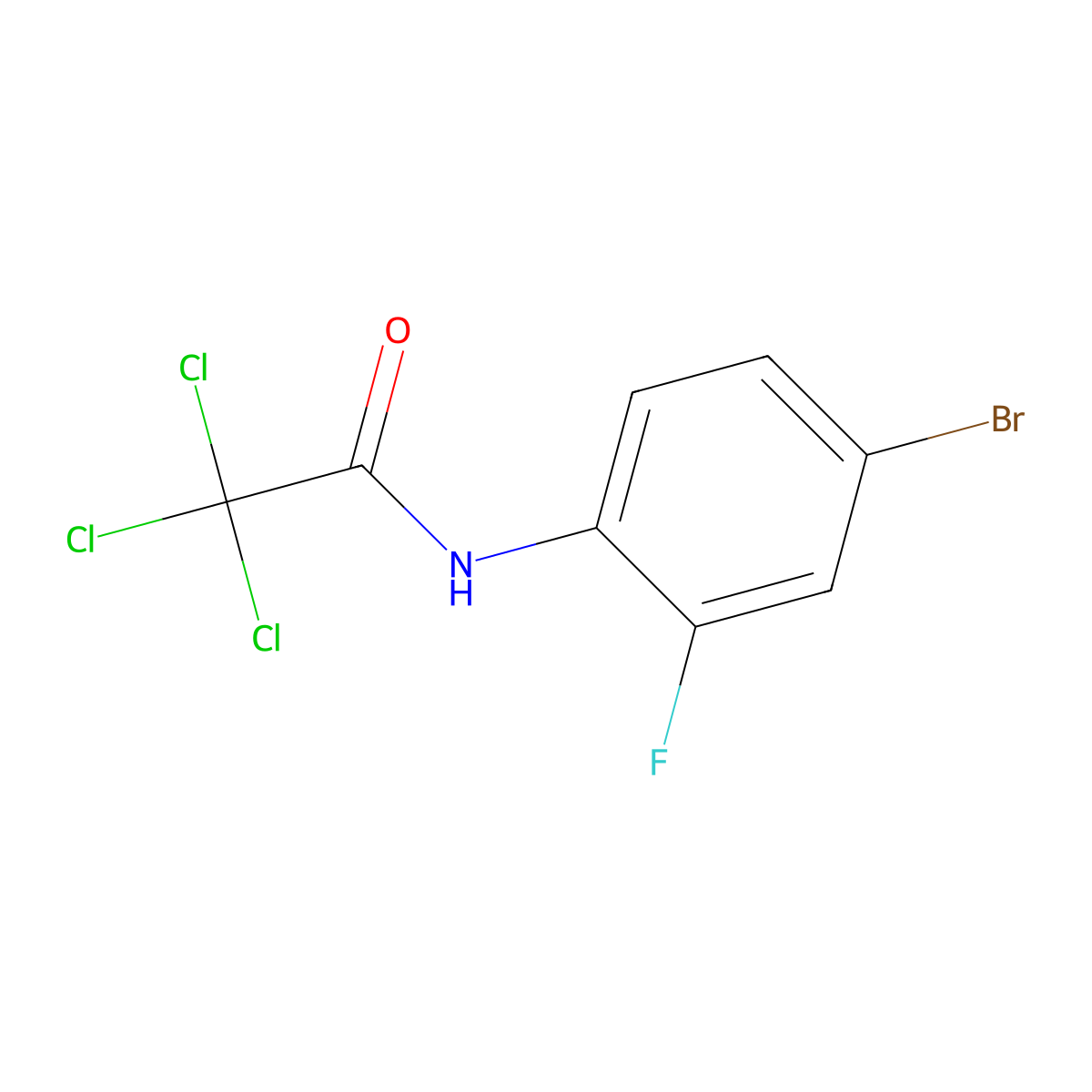 N-(4-bromo-2-fluorophenyl)-2,2,2-trichloroacetamide molecular structure, CAS 349612-21-1