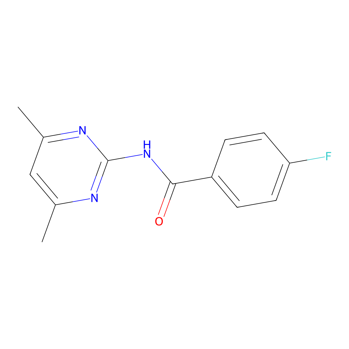N-(4,6-dimethylpyrimidin-2-yl)-4-fluorobenzamide molecular structure, CAS 349612-28-8