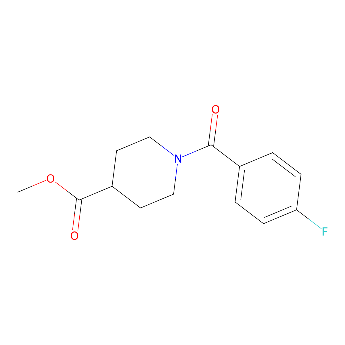 Methyl1-(4-fluorobenzoyl)piperidine-4-carboxylate molecular structure, CAS 349612-46-0
