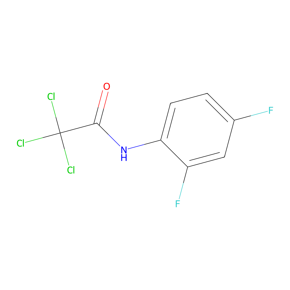 2,2,2-trichloro-N-(2,4-difluorophenyl)acetamide molecular structure, CAS 349612-50-6