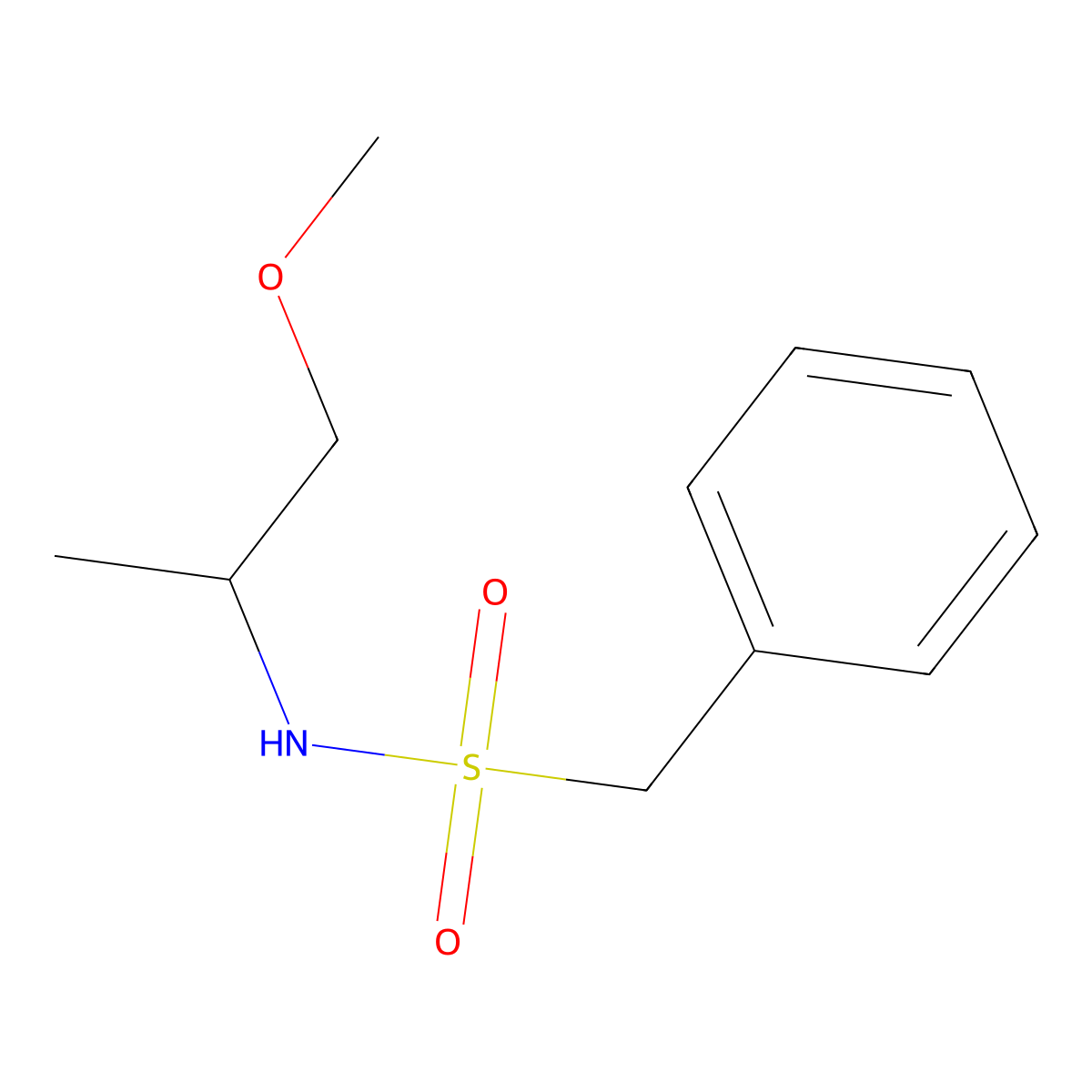 N-(1-methoxypropan-2-yl)-1-phenylmethanesulfonamide molecular structure, CAS 349612-70-0