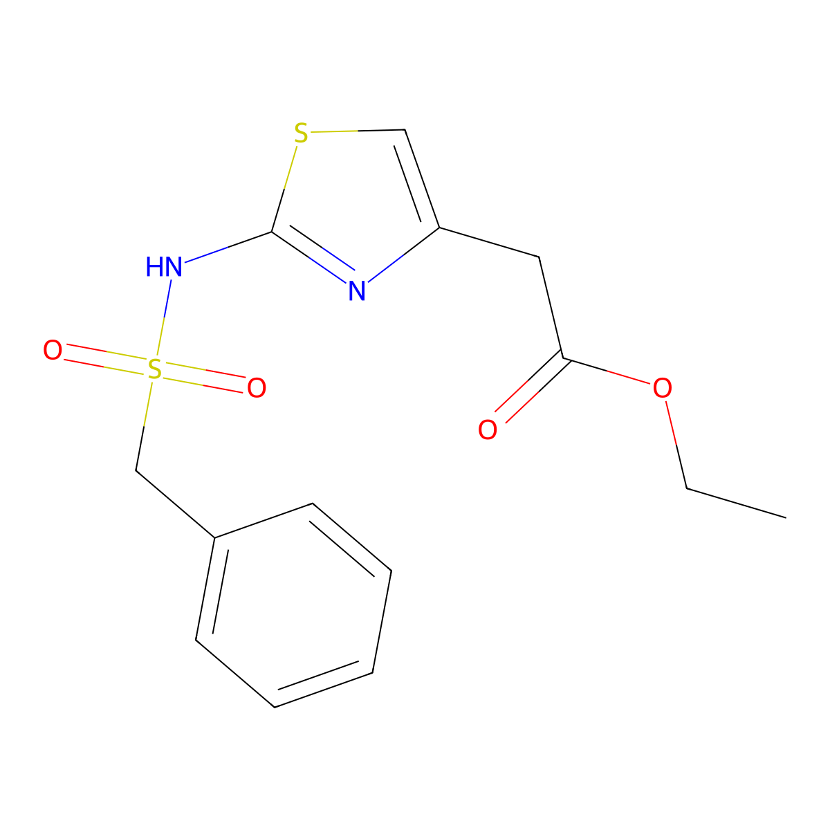 Ethyl {2-[(benzylsulfonyl)amino]-1,3-thiazol-4-yl}acetate molecular structure, CAS 349612-82-4