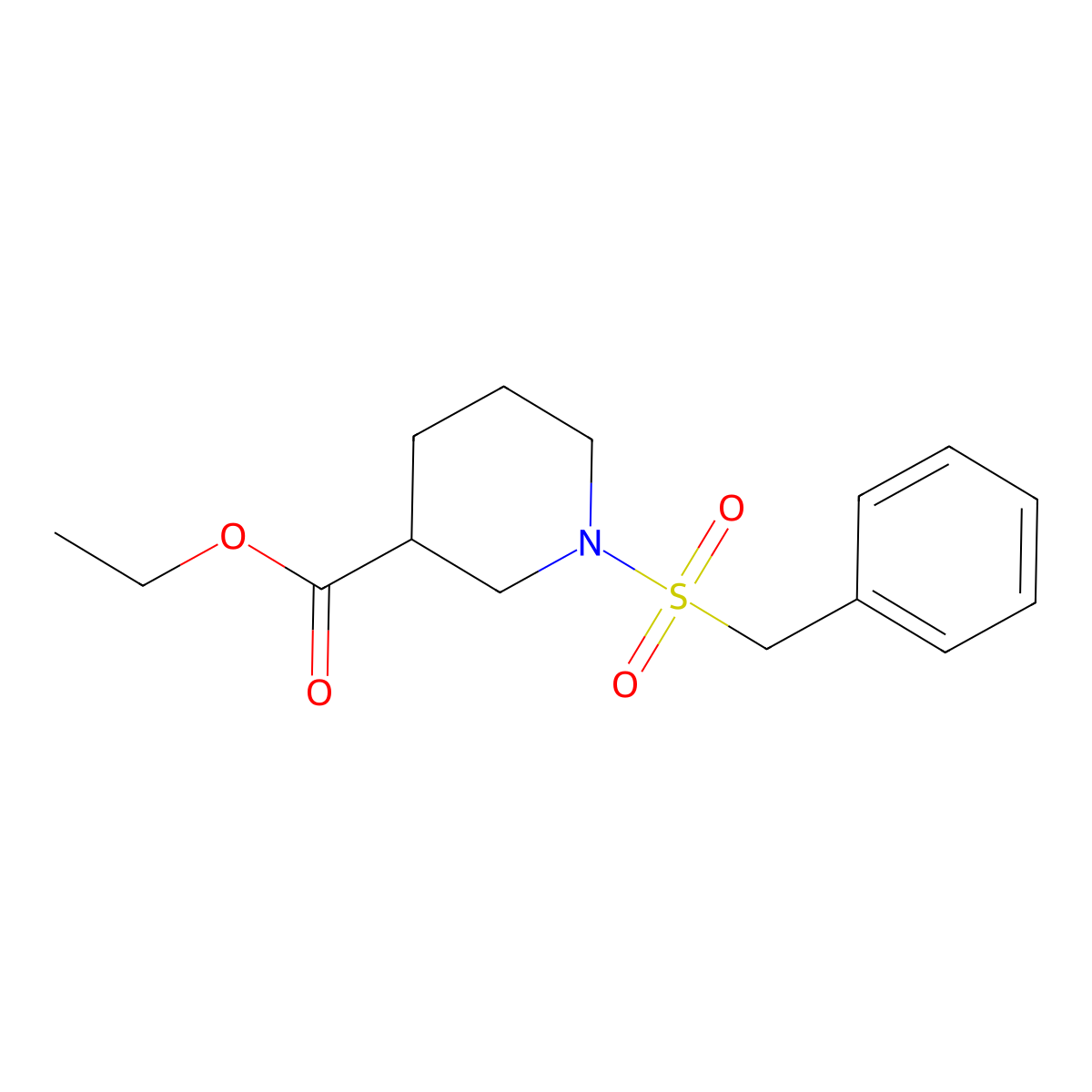 Ethyl 1-(benzylsulfonyl)piperidine-3-carboxylate molecular structure, CAS 349612-84-6
