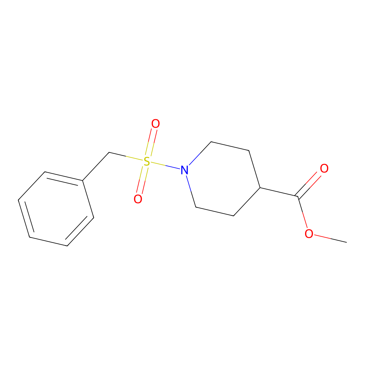 Methyl 1-(benzylsulfonyl)piperidine-4-carboxylate molecular structure, CAS 349612-92-6