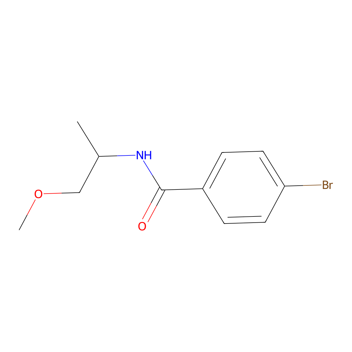 4-bromo-N-(1-methoxypropan-2-yl)benzamide molecular structure, CAS 349613-19-0