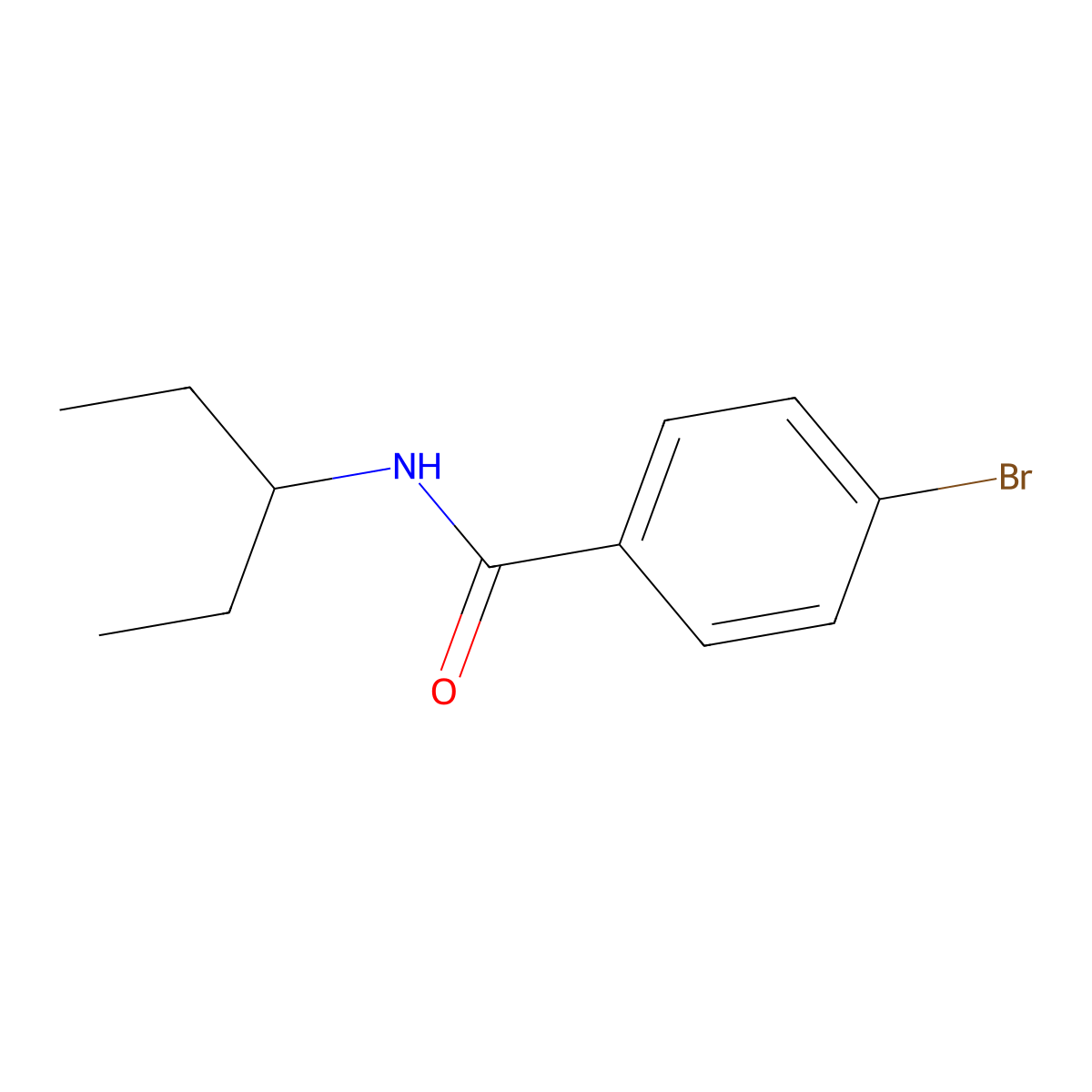 4-bromo-N-(pentan-3-yl)benzamide molecular structure, CAS 349613-29-2