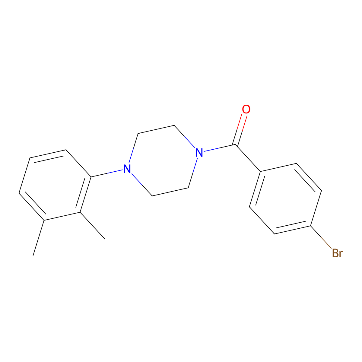 1-(4-Bromobenzoyl)-4-(2,3-dimethylphenyl)piperazine molecular structure, CAS 349613-47-4