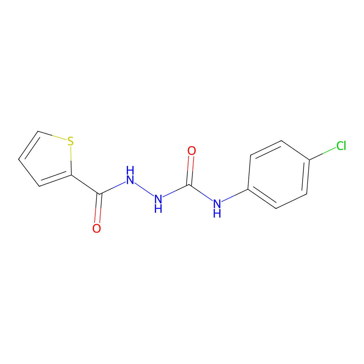 1-(4-Chlorophenyl)-3-(thiophene-2-carbonylamino)urea molecular structure, CAS 349613-62-3