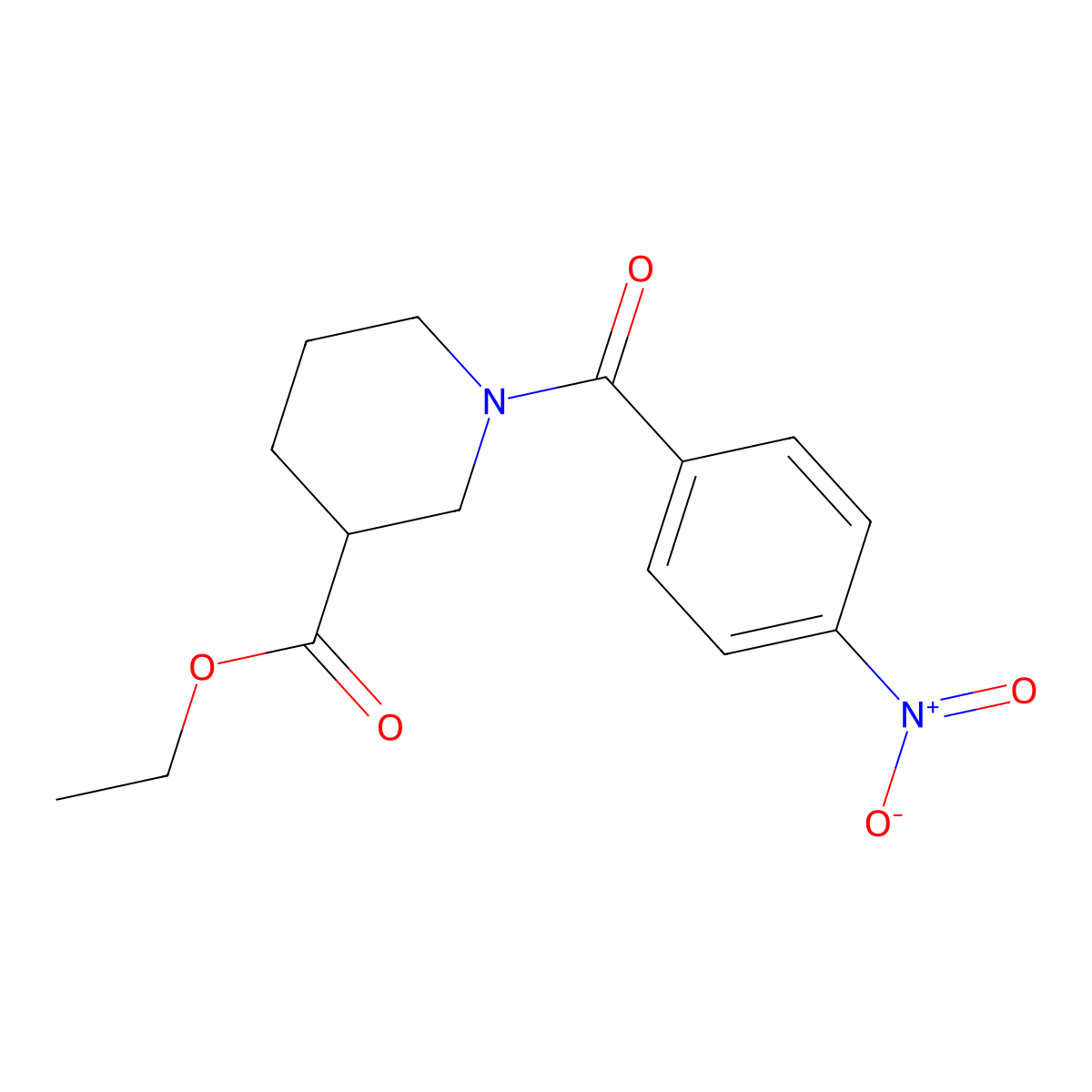 Ethyl 1-(4-nitrobenzoyl)piperidine-3-carboxylate molecular structure, CAS 349613-78-1