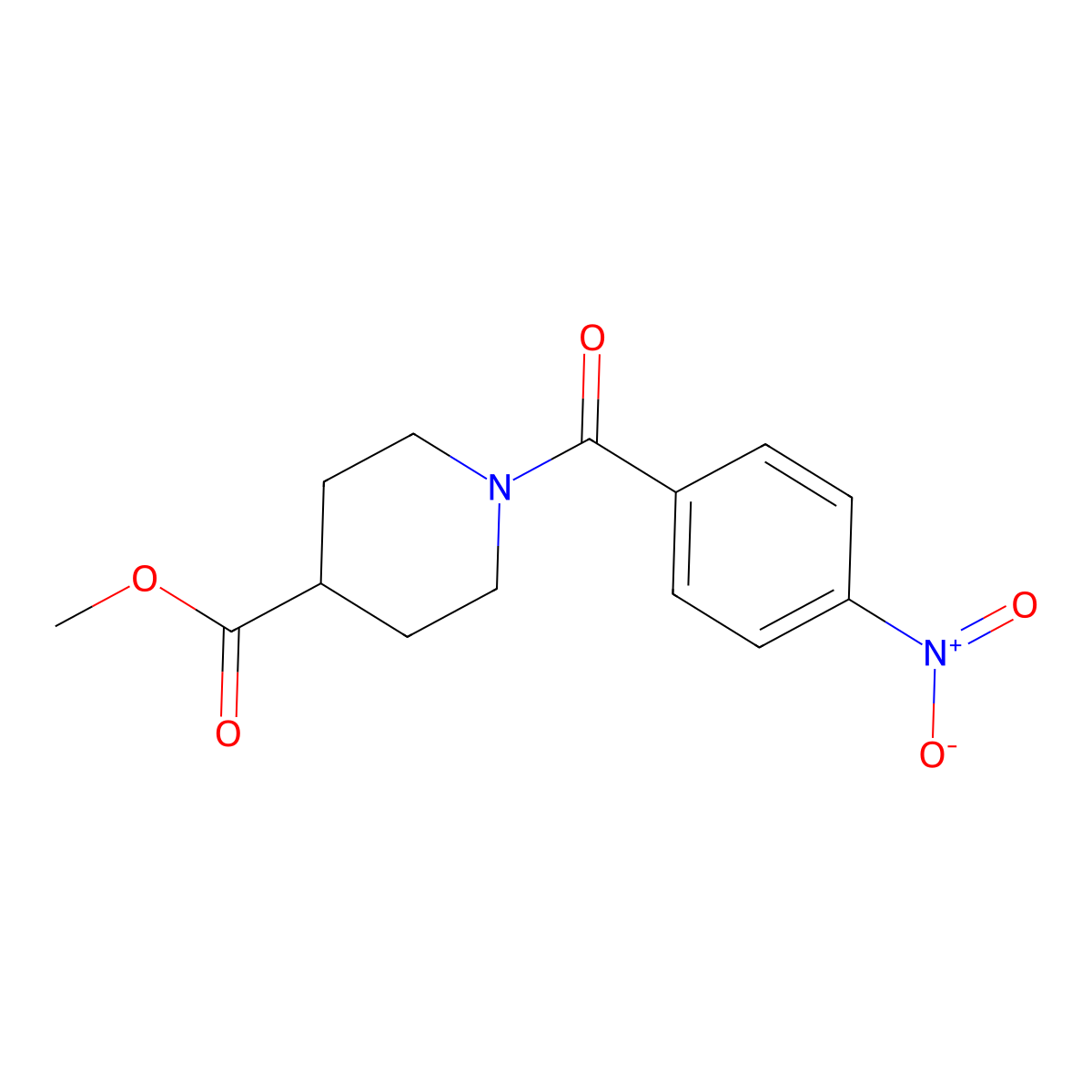 Methyl 1-(4-nitrobenzoyl)piperidine-4-carboxylate molecular structure, CAS 349613-86-1
