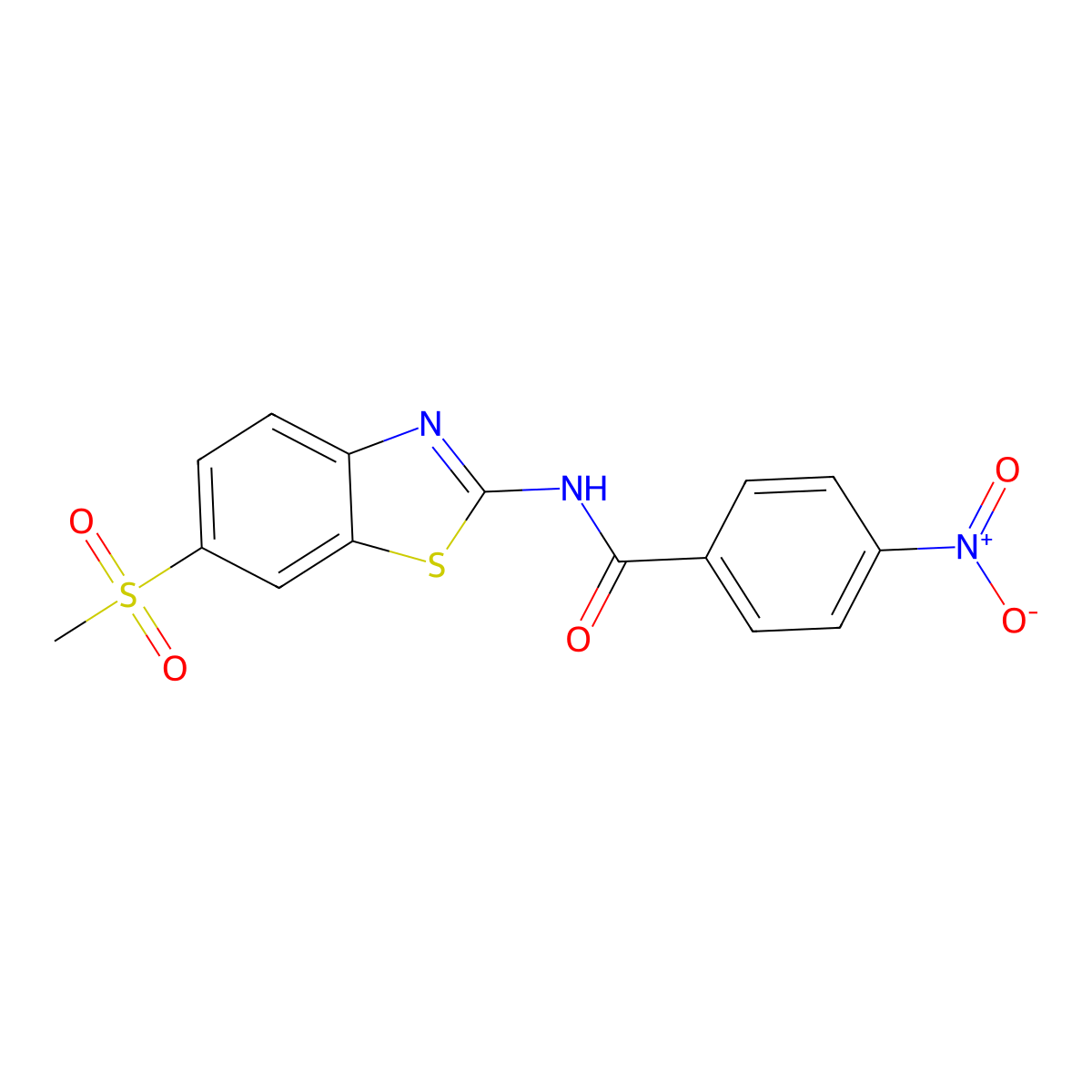 N-(6-methanesulfonyl-1,3-benzothiazol-2-yl)-4-nitrobenzamide molecular structure, CAS 349613-89-4