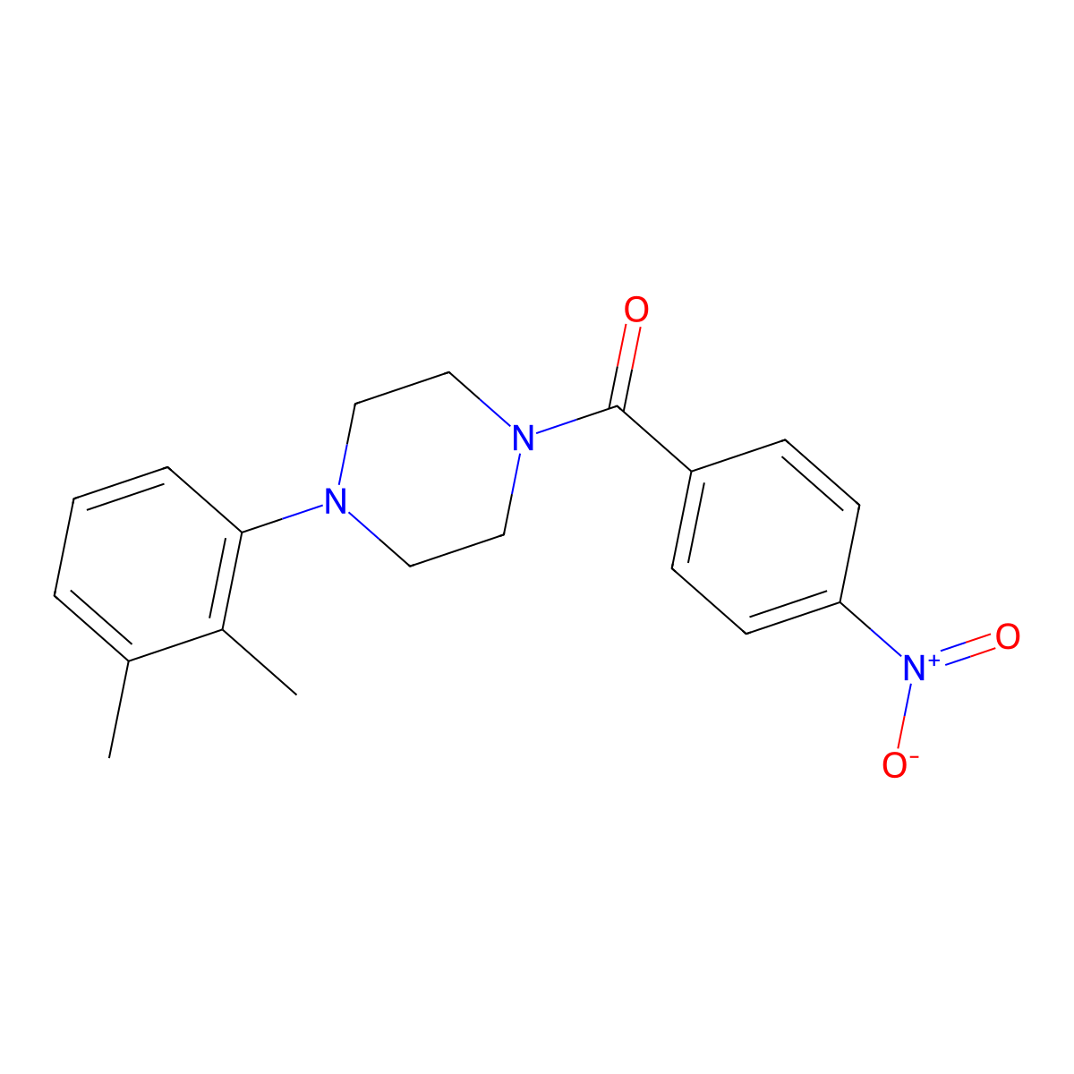 [4-(2,3-Dimethylphenyl)piperazin-1-yl]-(4-nitrophenyl)methanone molecular structure, CAS 349613-95-2