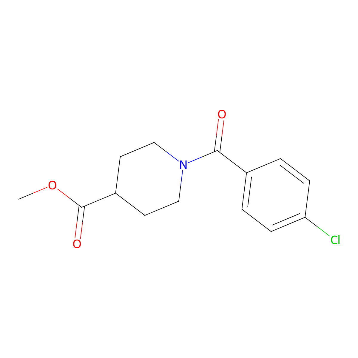 Methyl 1-(4-chlorobenzoyl)piperidine-4-carboxylate molecular structure, CAS 349614-05-7