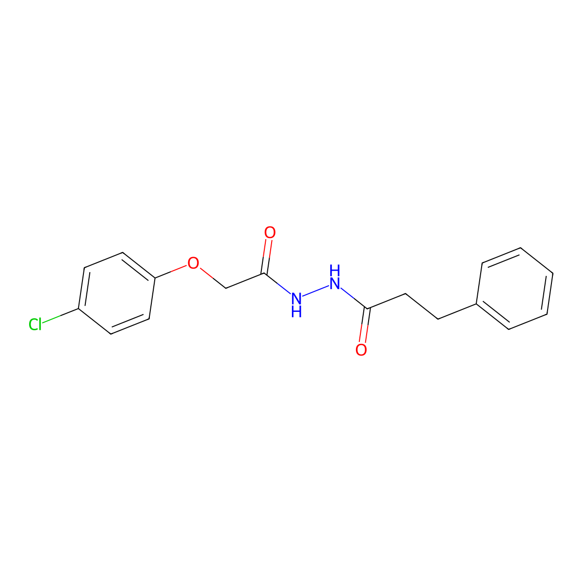 N'-[(4-chlorophenoxy)acetyl]-3-phenylpropanehydrazide molecular structure, CAS 349614-06-8