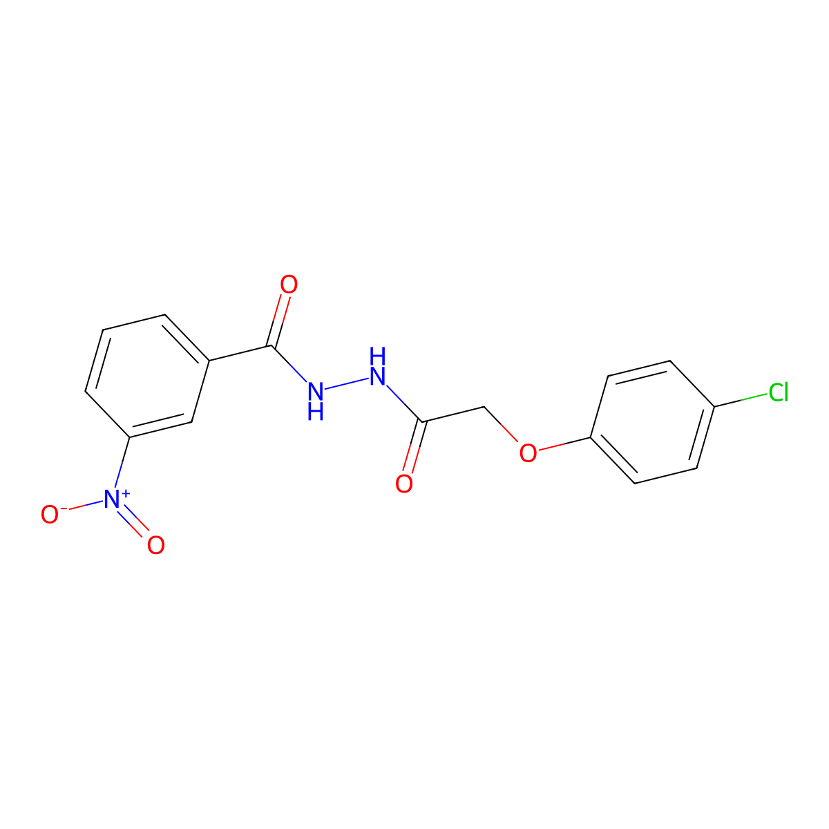 N'-[(4-chlorophenoxy)acetyl]-3-nitrobenzohydrazide molecular structure, CAS 349614-08-0
